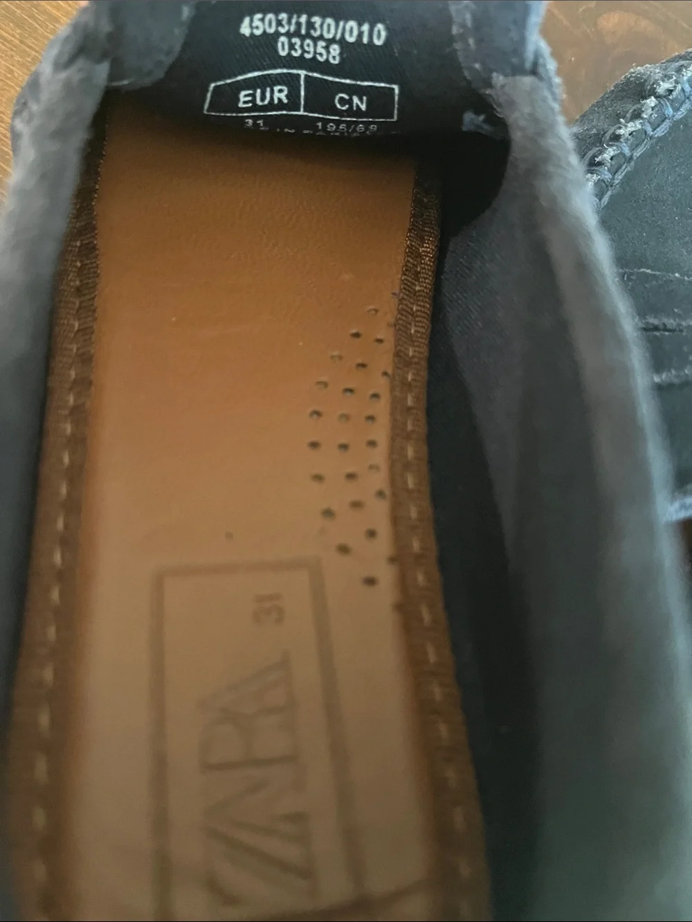 Zara boys  Dark Blue Suede Penny Loafers size 13